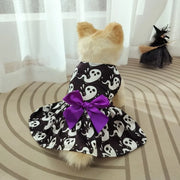 Halloween Dog Costumes Pumpkin Skull Print Clothes