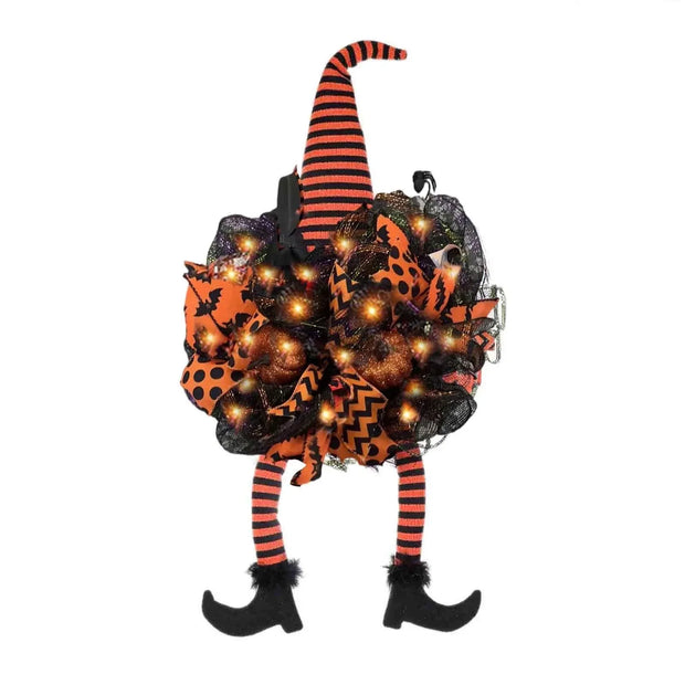 ‌Halloween Witch Door Wreath Spooky Front Door Decorations