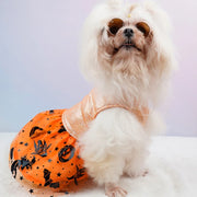 Halloween Dog Costumes Pumpkin Skull Print Clothes