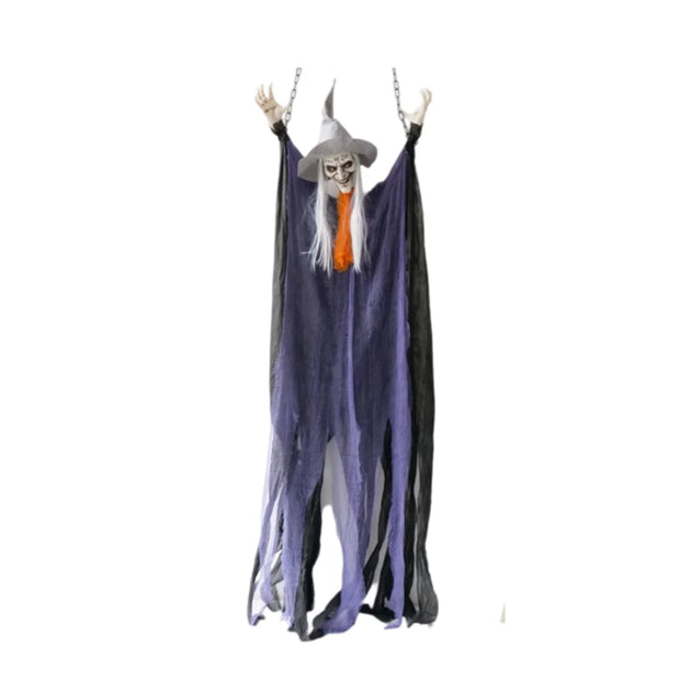 Halloween Sound Glowing Witch Decoration Props  Scary Witch Hanging Ghost Holiday Party