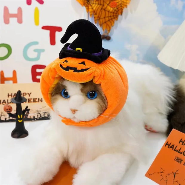 Halloween Pet Hat Funny Pumpkin Cat Headwear