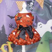 Halloween Dog Costumes Pumpkin Skull Print Clothes