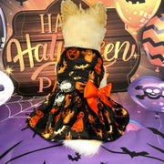 Halloween Dog Costumes Pumpkin Skull Print Clothes