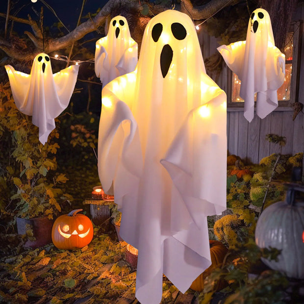 Halloween LED Ghost Lights Decorations Adjustable Hanging Spooky Decor for Party
