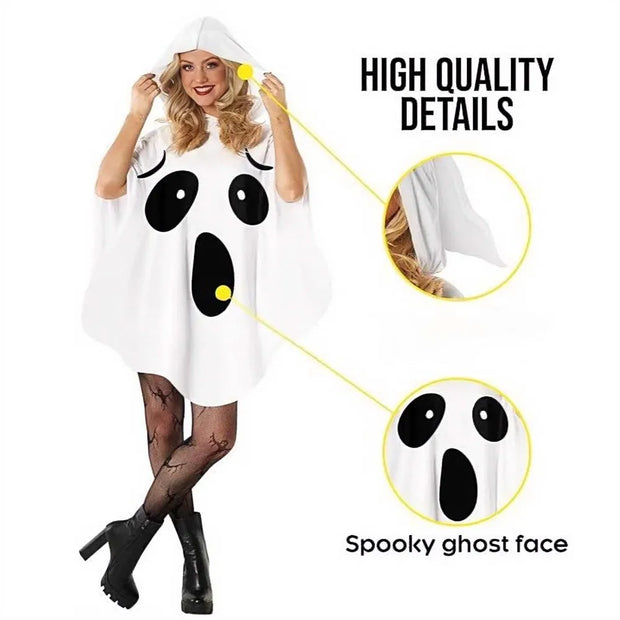 Halloween Cloak Cape Fright Clothes Spooky Ghost Costume