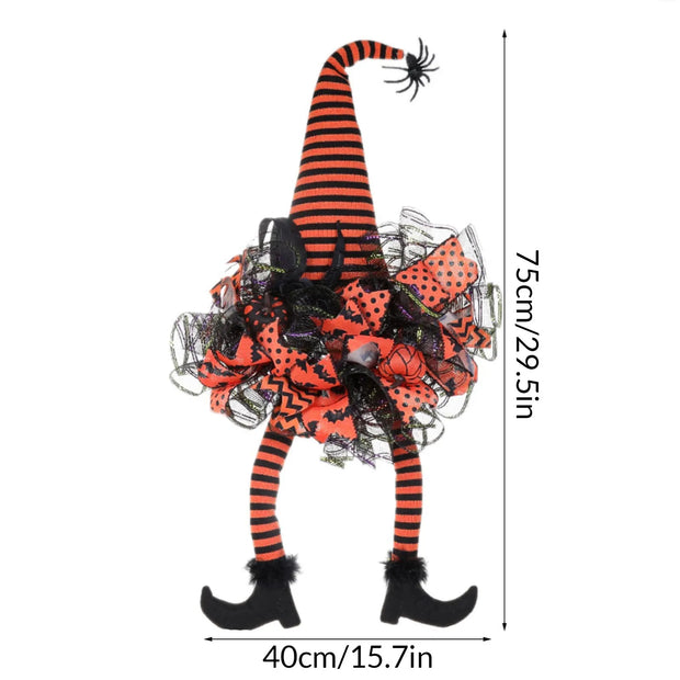 ‌Halloween Witch Door Wreath Spooky Front Door Decorations