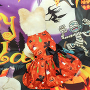 Halloween Dog Costumes Pumpkin Skull Print Clothes