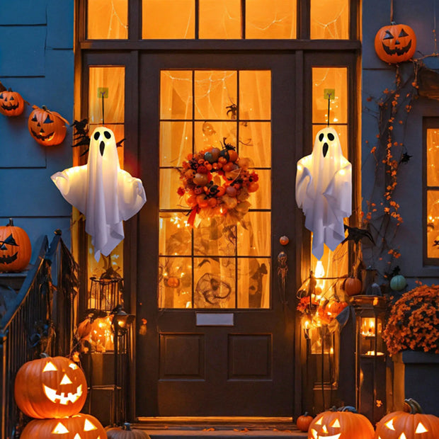 Halloween LED Ghost Lights Decorations Adjustable Hanging Spooky Decor for Party