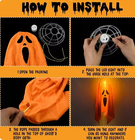 Halloween Party  Home Decoration  Hanging Horror Props with Lights