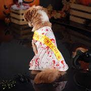 Halloween Dog Costumes Pumpkin Skull Print Clothes