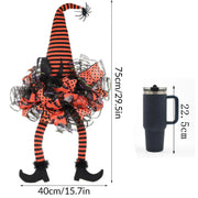 ‌Halloween Witch Door Wreath Spooky Front Door Decorations