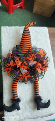 ‌Halloween Witch Door Wreath Spooky Front Door Decorations